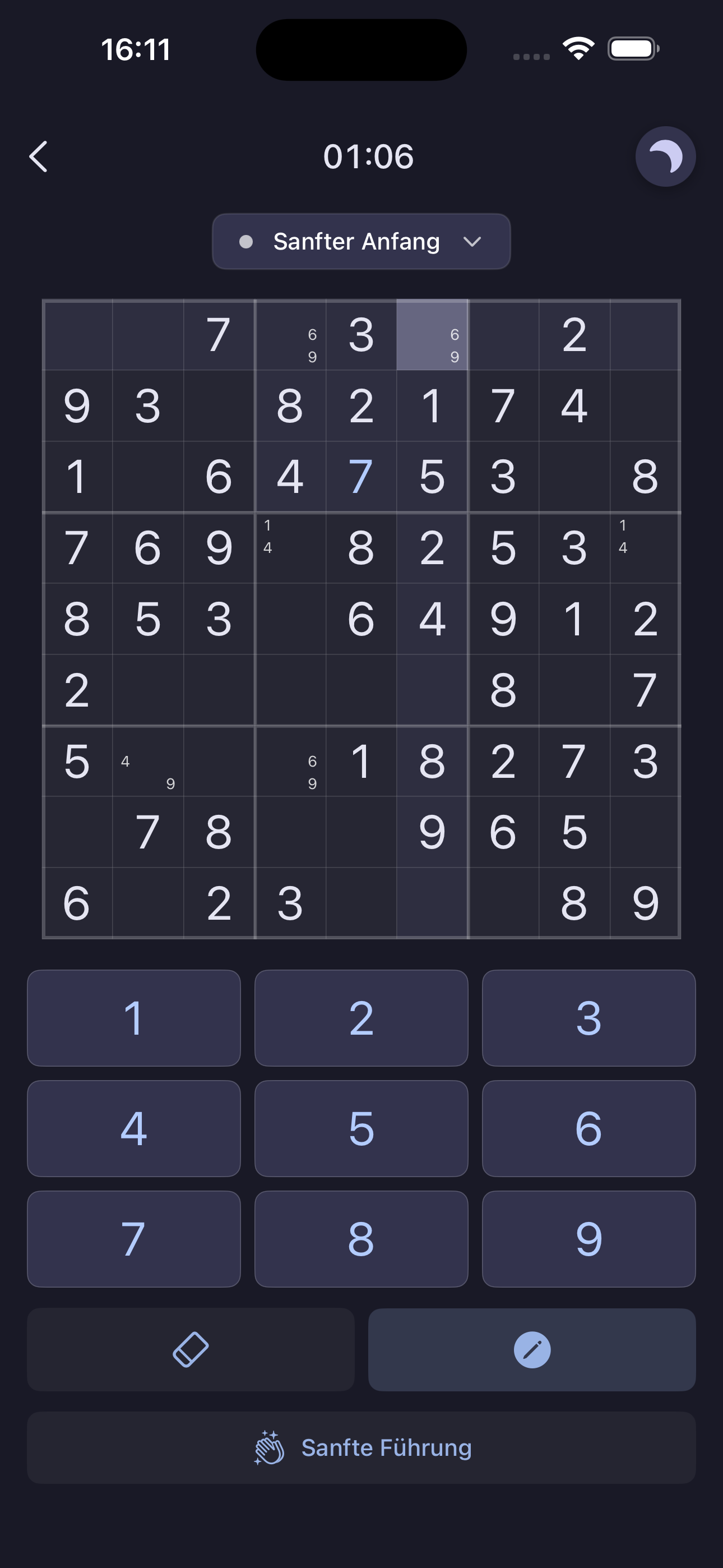 Sudoku Meditation Dark Notes